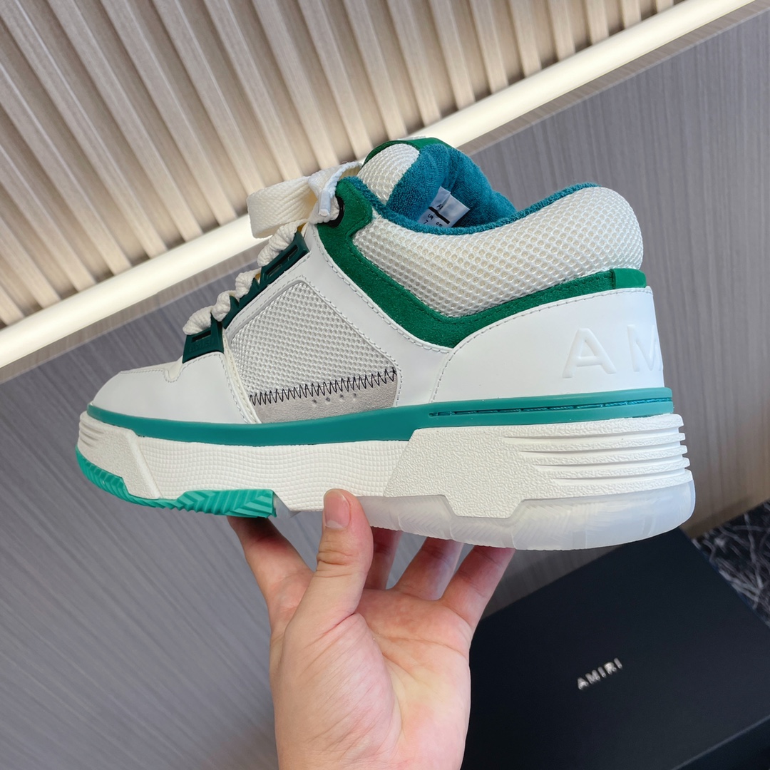 Amiri MA-1 White & Green Leather Sneakers - Couple Style, Comfortable Fit 6 i1694508652 139 5