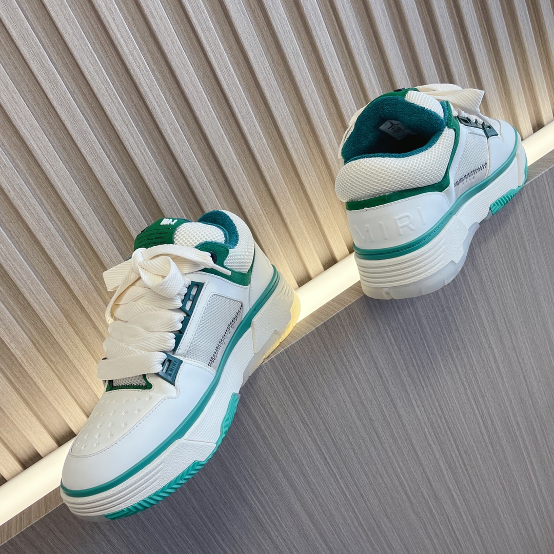 Amiri MA-1 White & Green Leather Sneakers - Couple Style, Comfortable Fit 3 i1694508652 2156 2