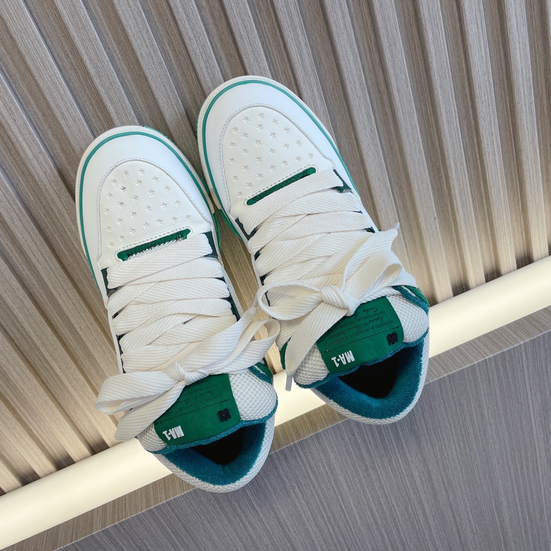 Amiri MA-1 White & Green Leather Sneakers - Couple Style, Comfortable Fit 1 i1694508652 6465 0