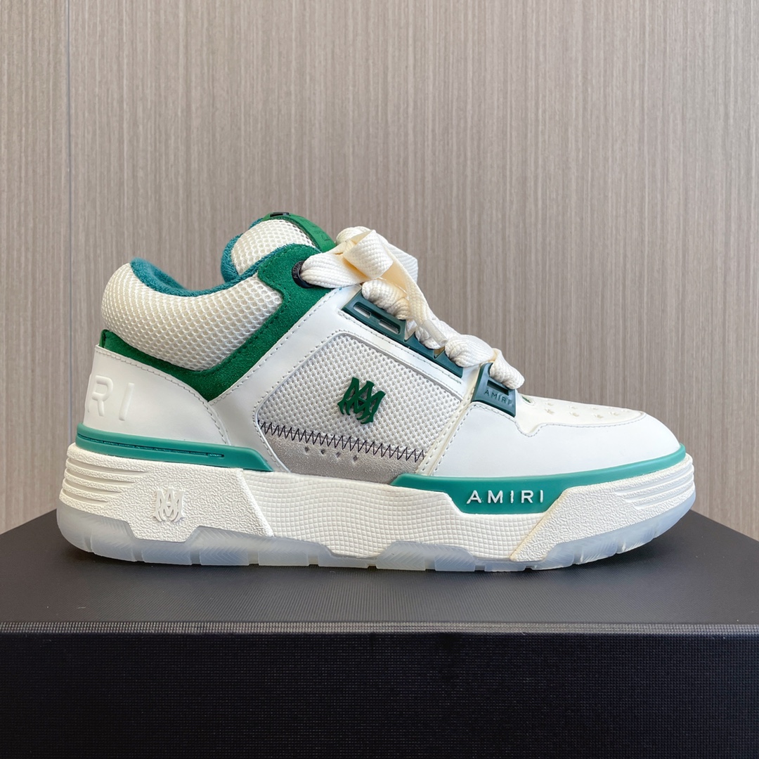 Amiri MA-1 White & Green Leather Sneakers - Couple Style, Comfortable Fit 7 i1694508652 955 6