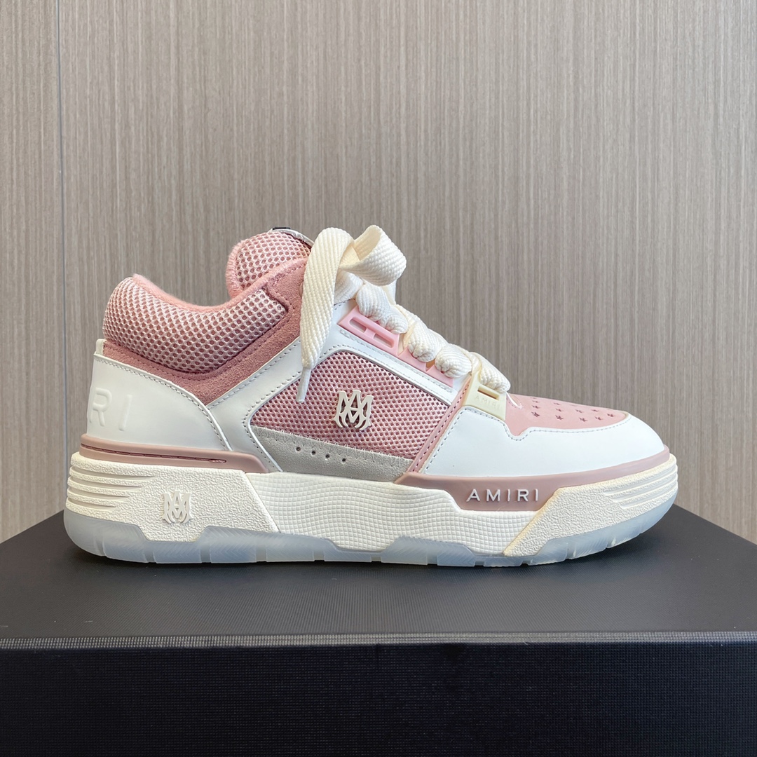 Amiri MA-1 Pink & White Sneakers - Rhinestone Embellished, Couple's Edition