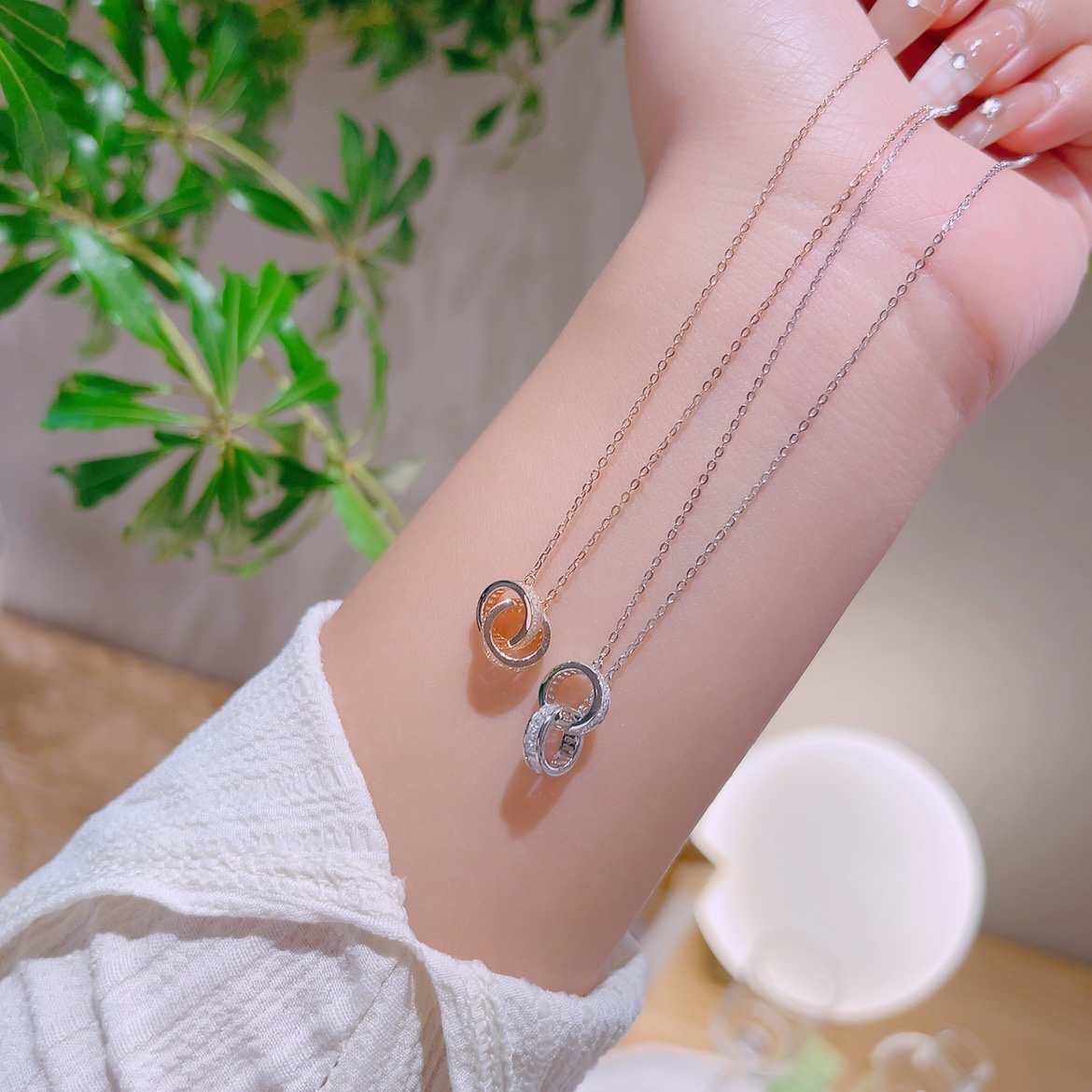 Hochglanzpoliertes Silber Kette Filigran Büro Silber