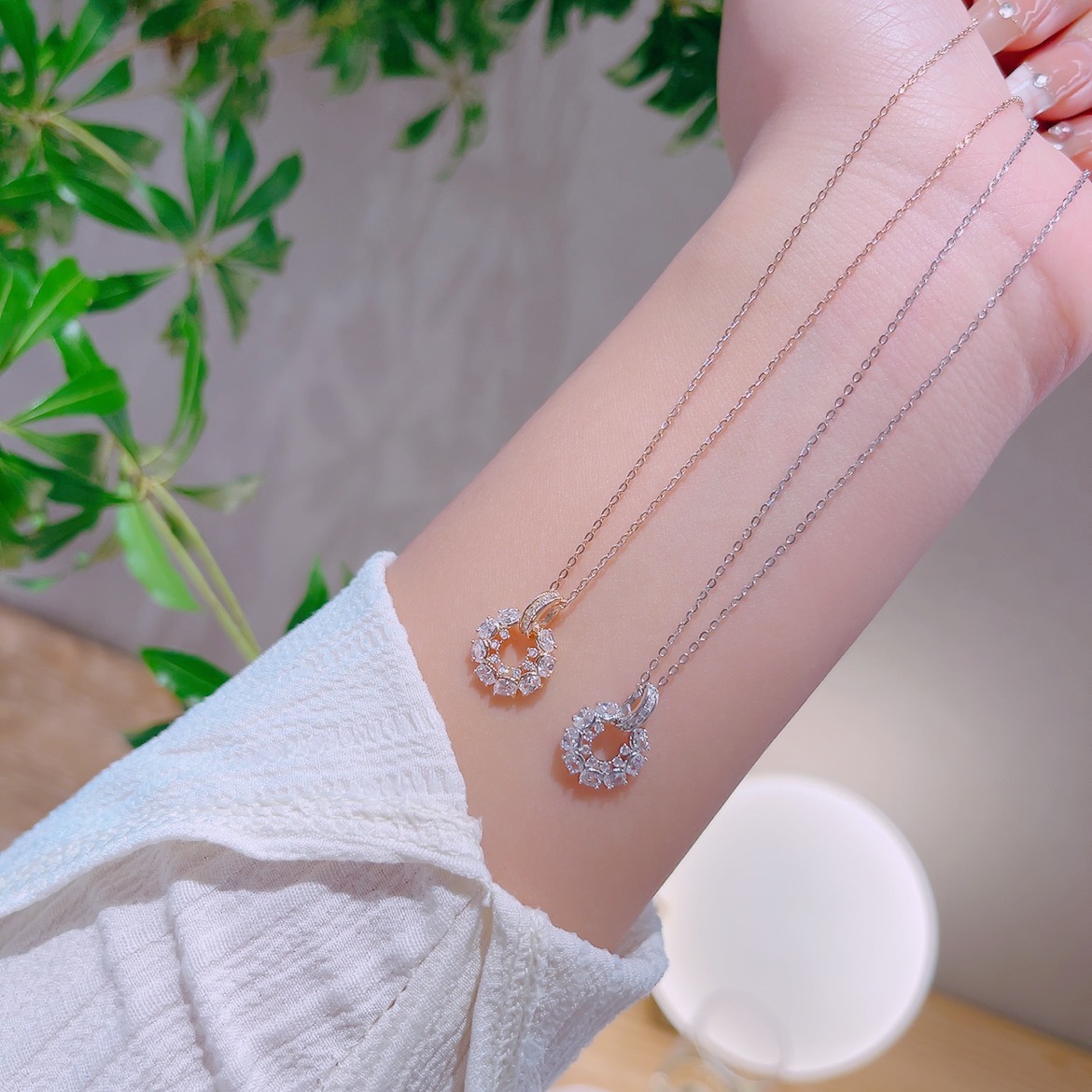 優しいニッケル無添加銀ネックレスゴールド ウェディング