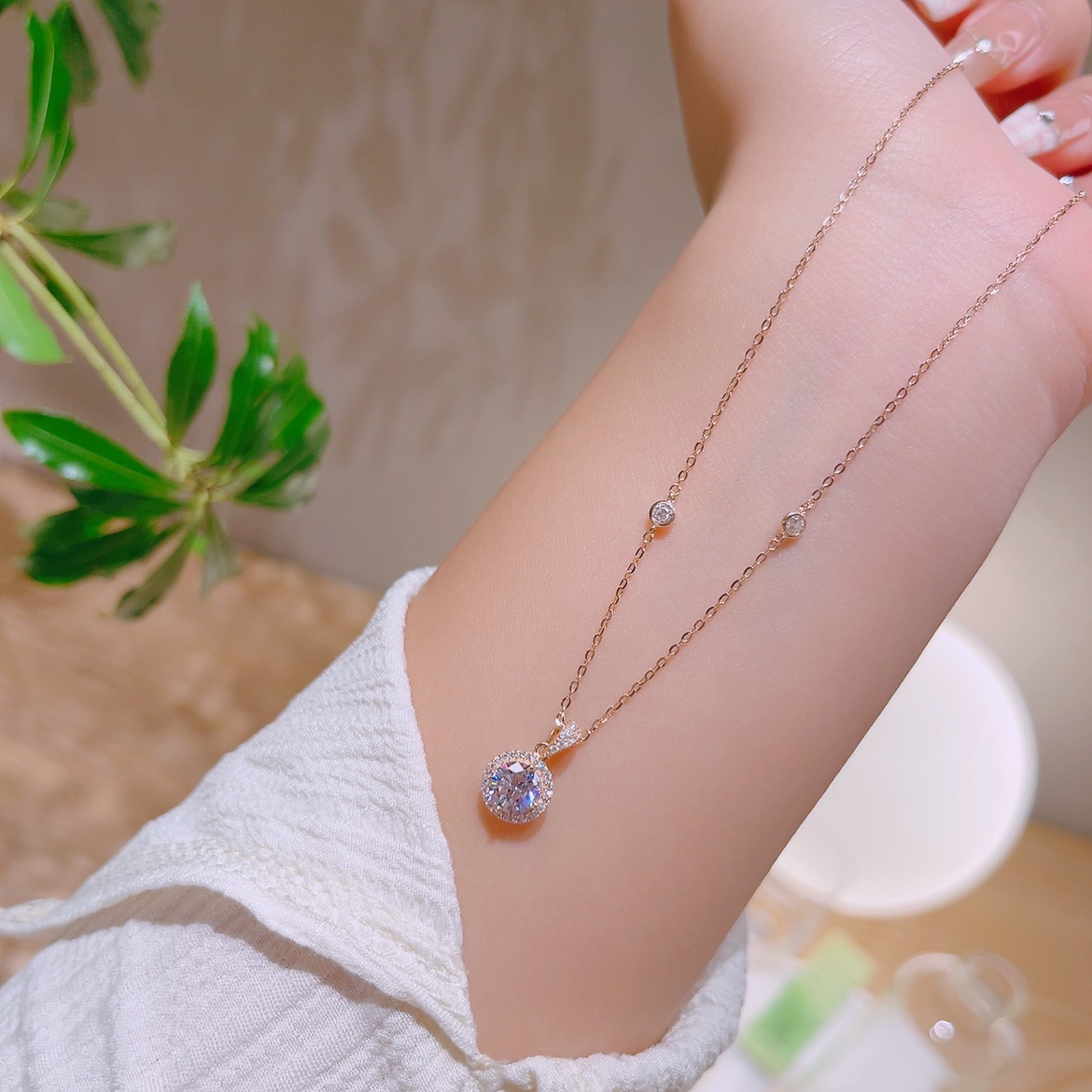 Hochglanzpoliertes Silber Kette Verspielt Frühlingsfest Silber