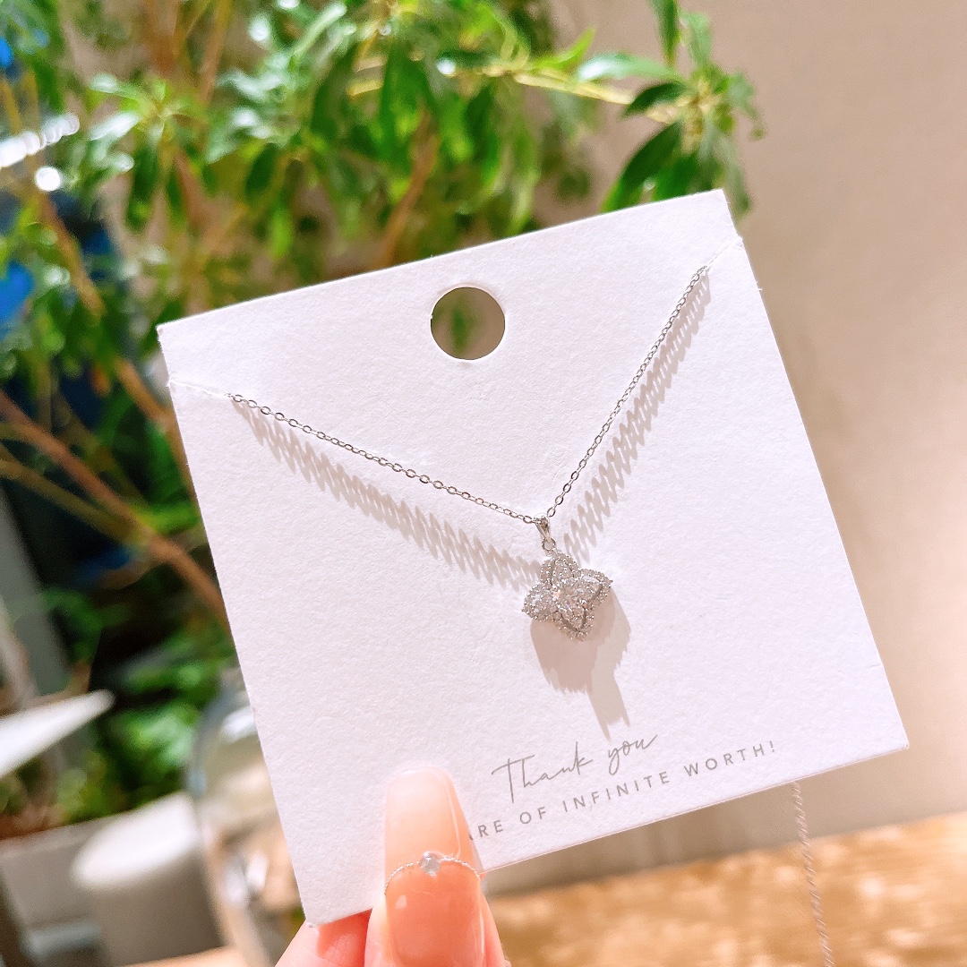 Hochglanzpoliertes Silber Kette Leichter Luxus Alltag Gold