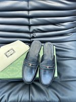 Shoes Half Slippers Men Cowhide Genuine Leather