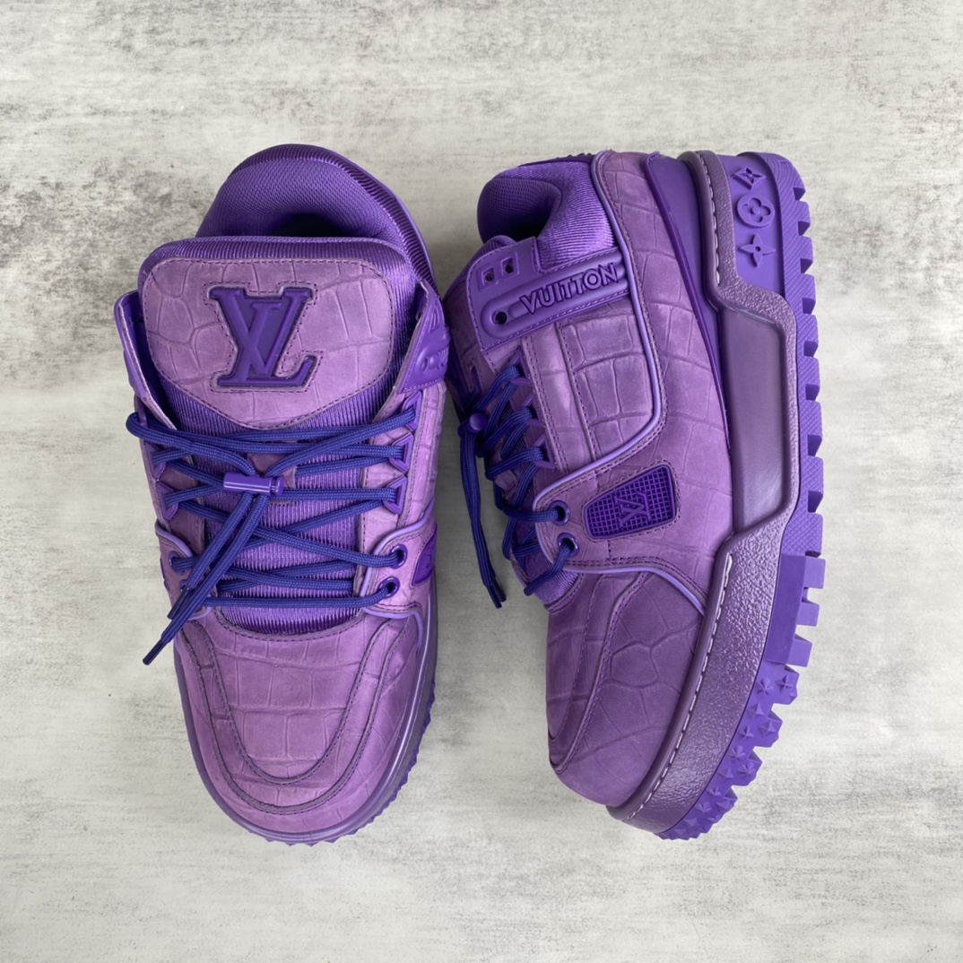 Louis Vuitton 新款上架 LV Louis Vuitton 23S走秀款Trainer 胖丁面包滑板鞋 独家开模暗花老花串珠