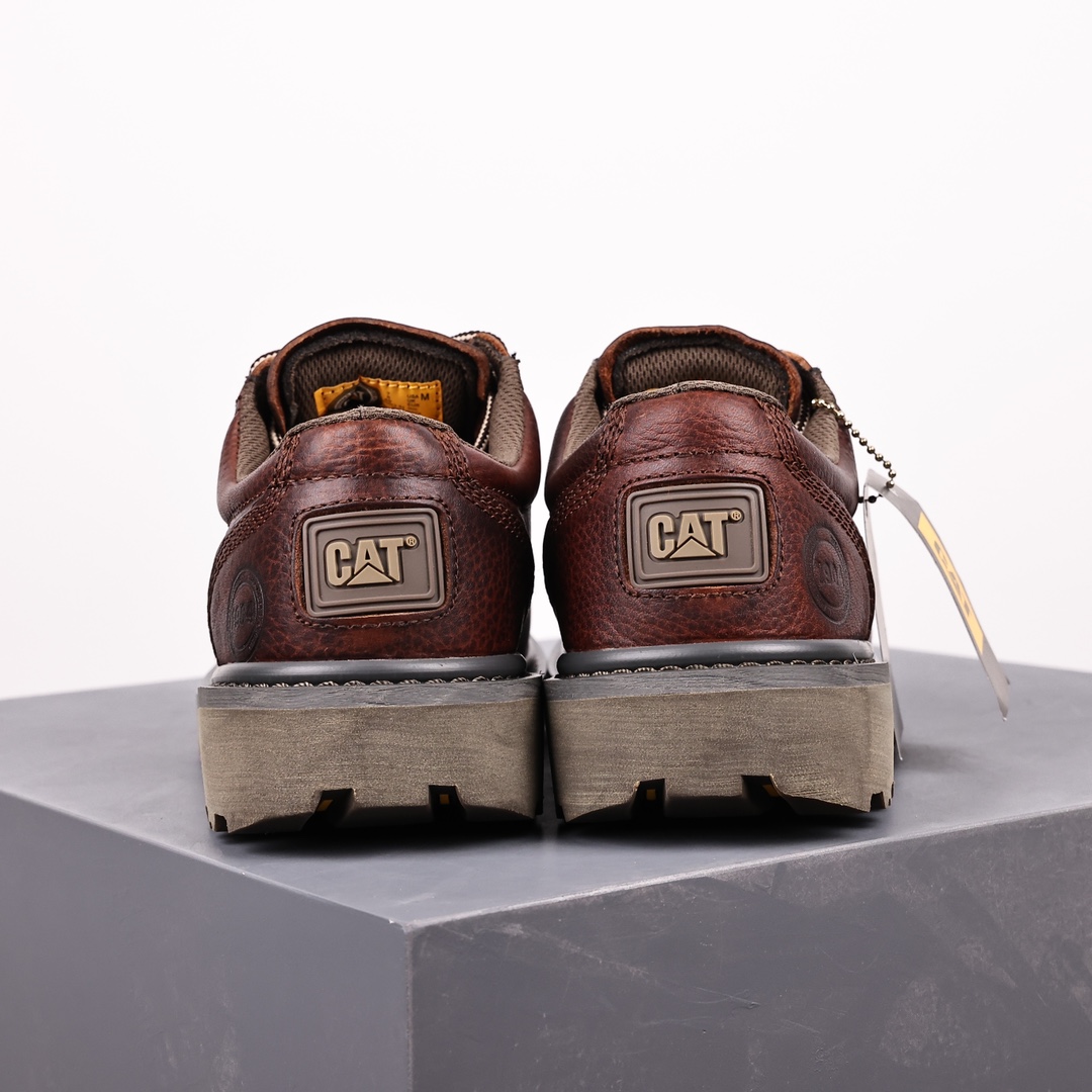 CAT FOOTWEAR/ CAT P72035 Cat workwear casual retro style dark brown round head low top