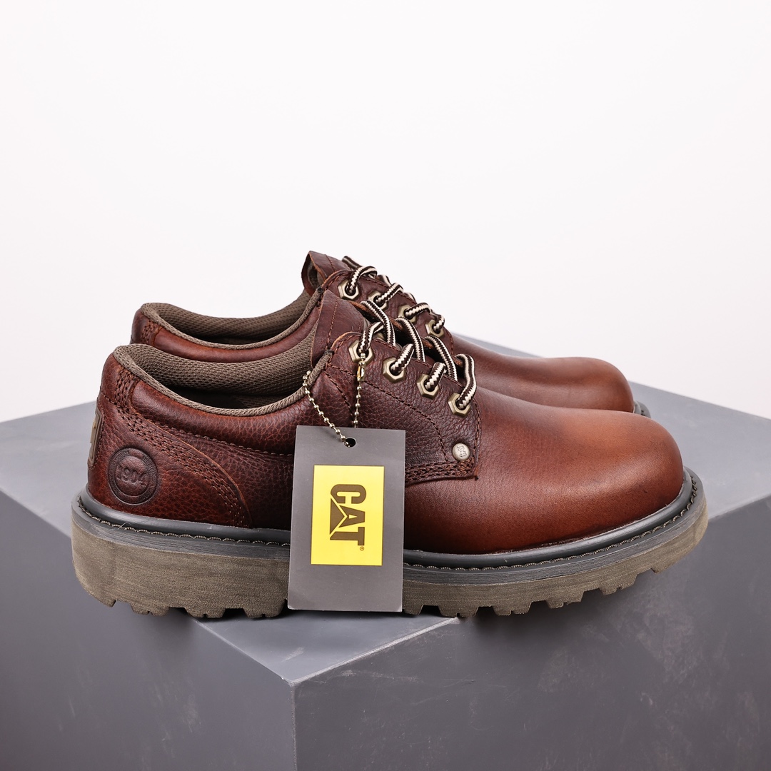 CAT FOOTWEAR/ CAT P72035 Cat workwear casual retro style dark brown round head low top