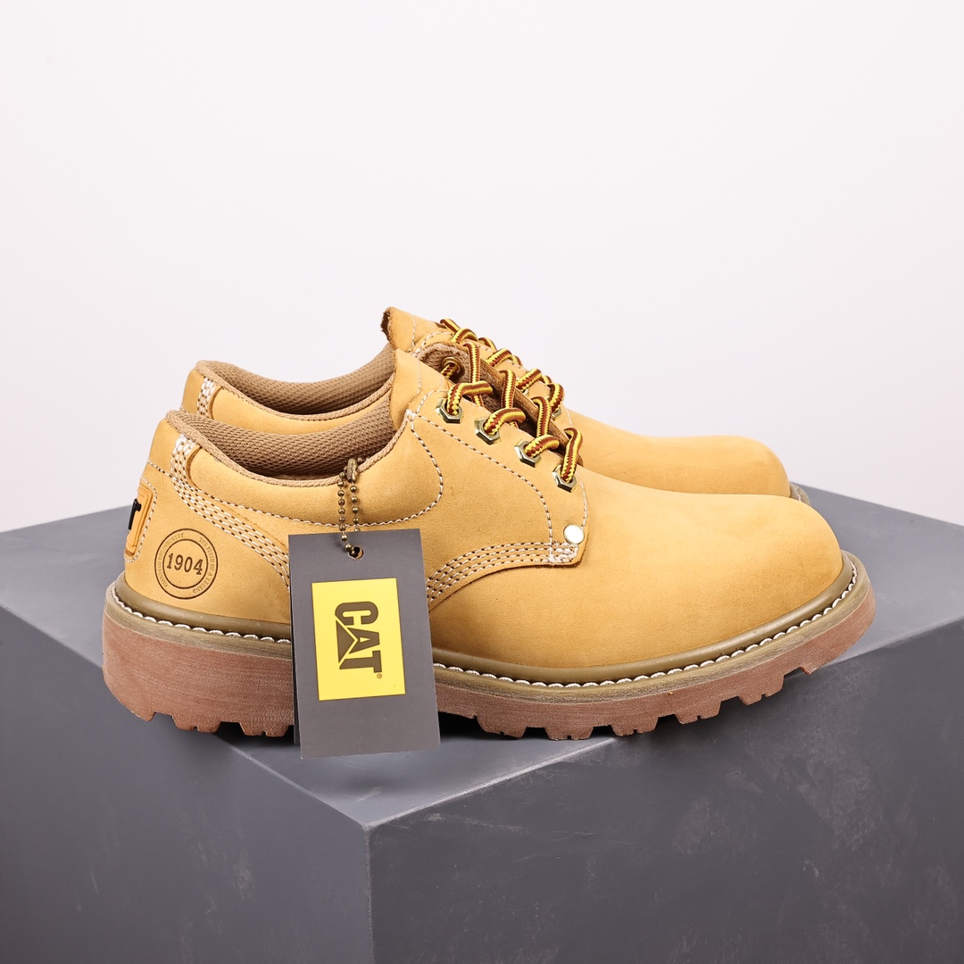 CAT FOOTWEAR/ CAT P71326 Cat workwear casual retro style yellow round head low-top jeans with artifact