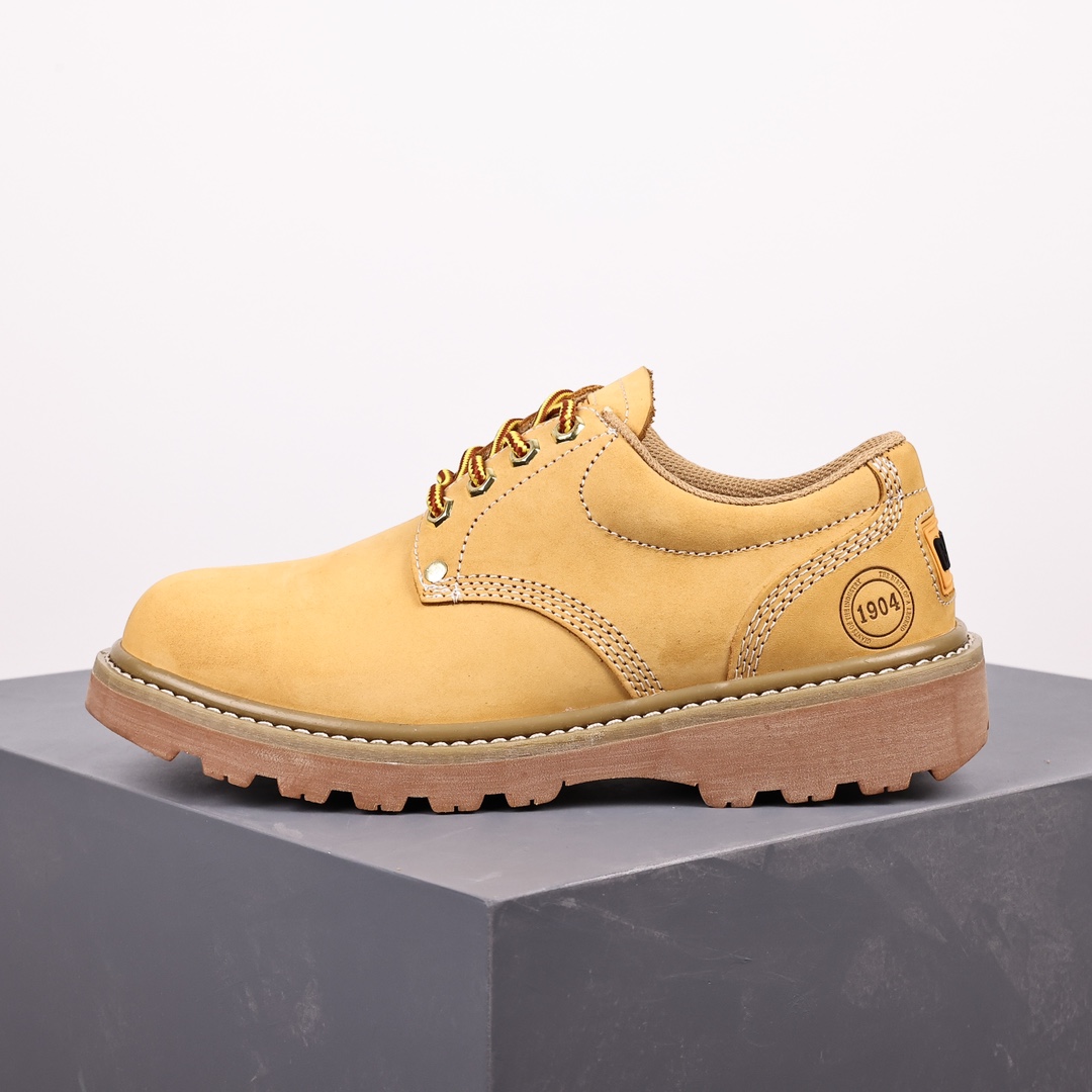 CAT FOOTWEAR/ CAT P71326 Cat workwear casual retro style yellow round head low-top jeans with artifact