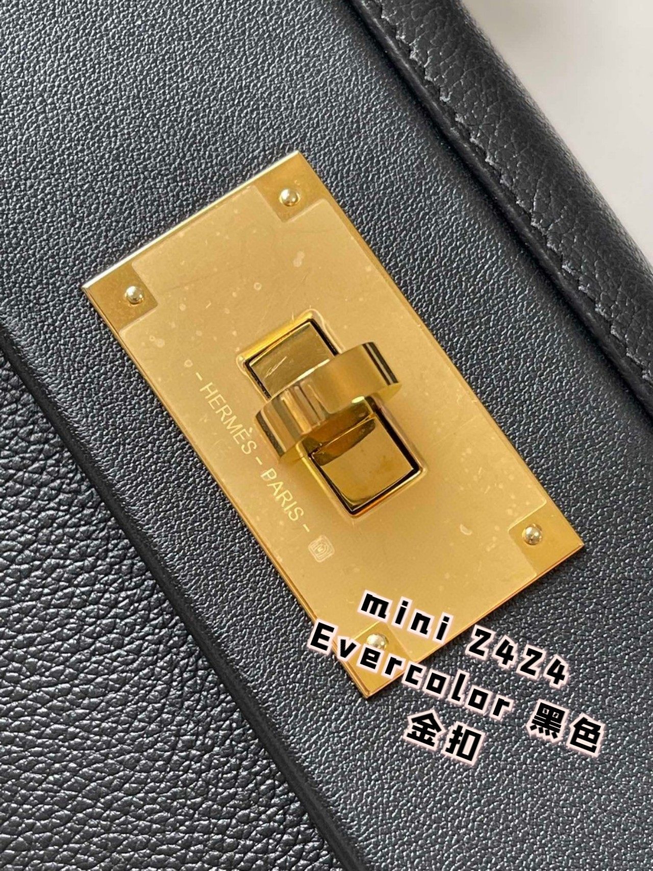 Hermès Mini 24/24 Evercolor Leather Handbag with Gold Hardware - Black 4 a1694602963023 2060