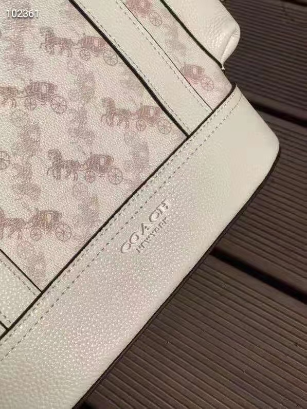 Coach coach 89897 新款男士马车图案印花涂层HUDSON翻盖双肩包 马车图案拼头层牛皮背包