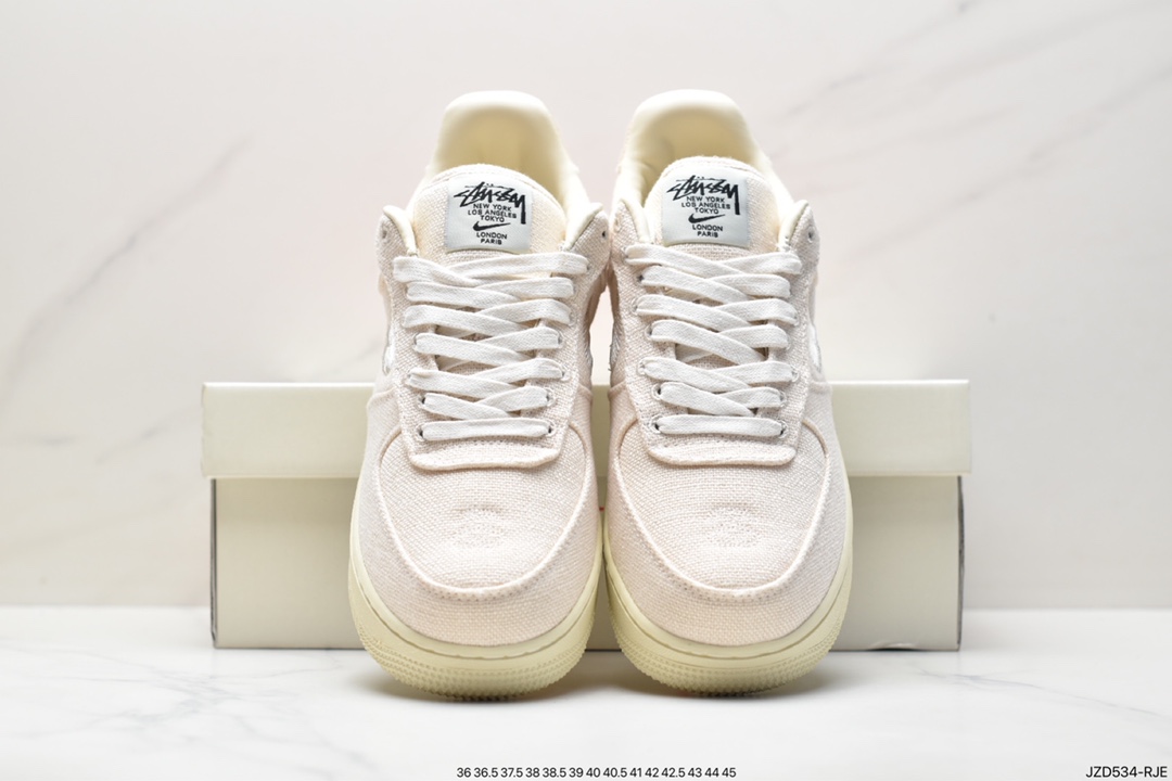 Stussy x NK Air Force 1 '07 ”White Cool” Stussy joint Air Force One low-top casual sneakers CZ9084-001