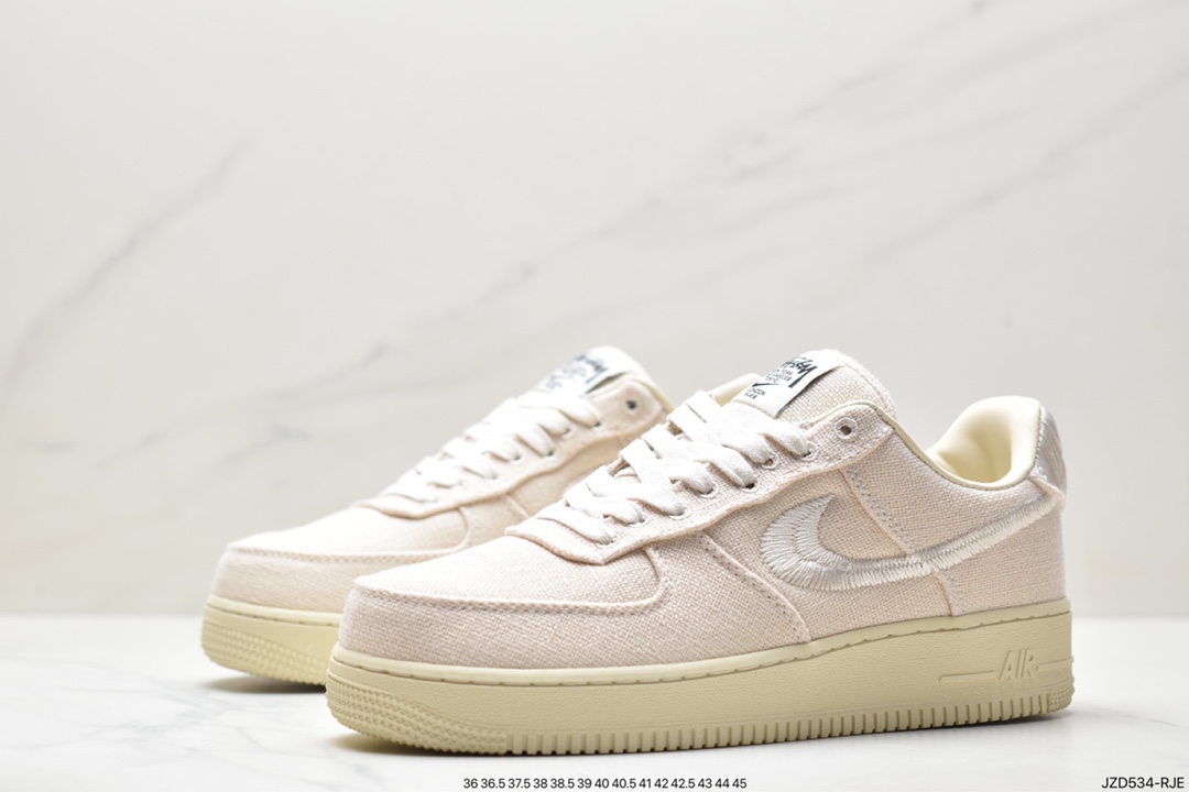 Stussy x NK Air Force 1 '07 ”White Cool” Stussy joint Air Force One low-top casual sneakers CZ9084-001