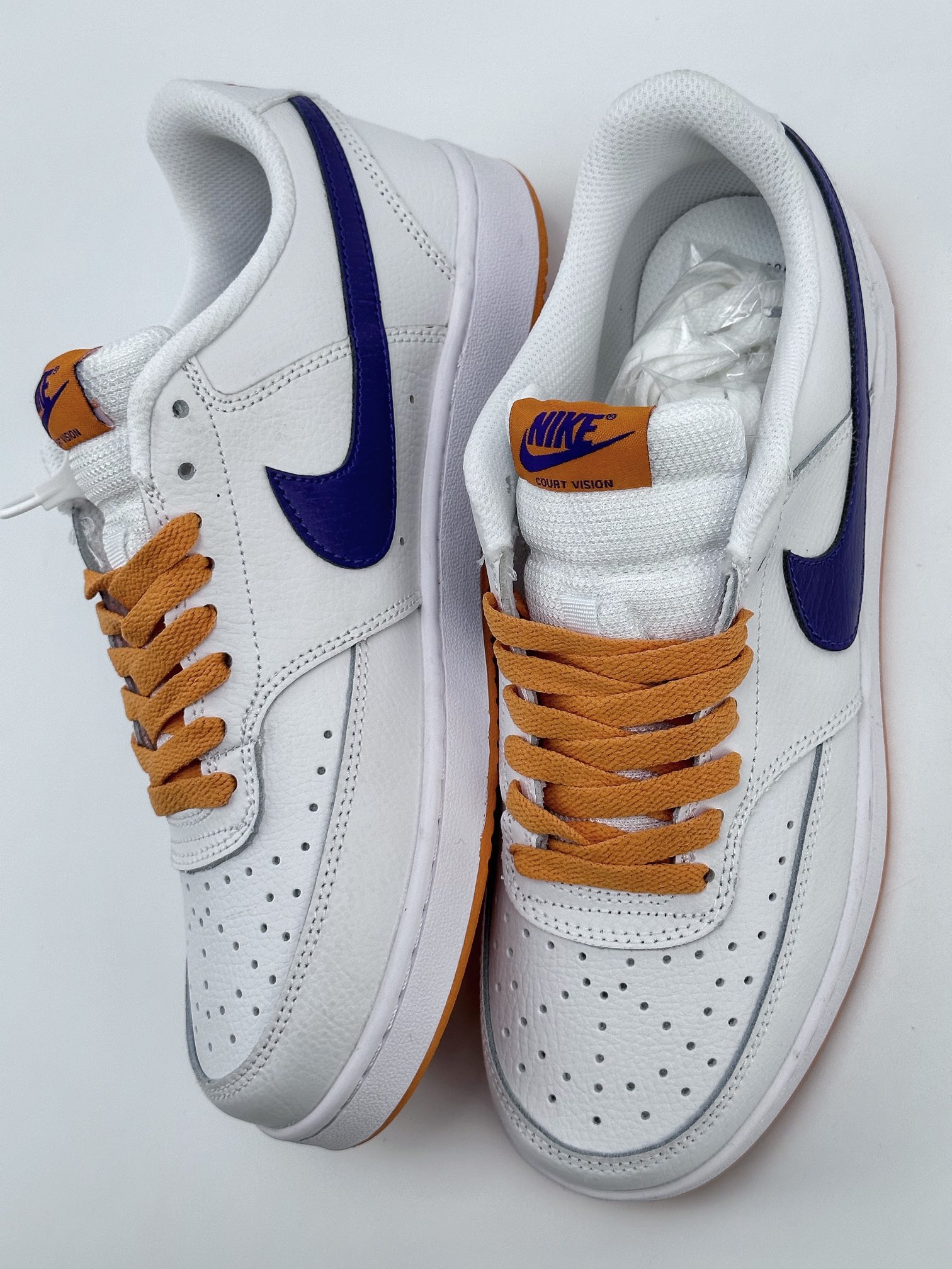 NICK Court Borough Low 2 leather white orange dark purple casual sports shoes DM1187-103