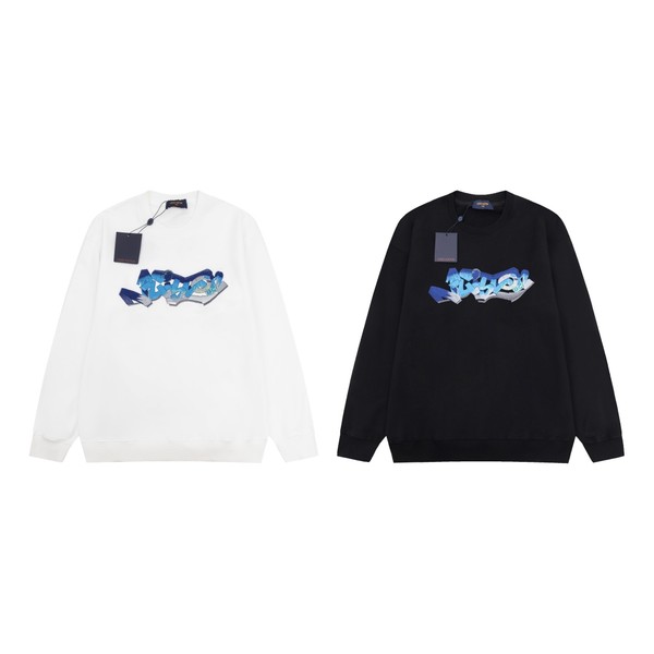 Louis Vuitton Replicas Clothing Sweatshirts Sell Online Luxury Designer Black White Embroidery Fall Collection