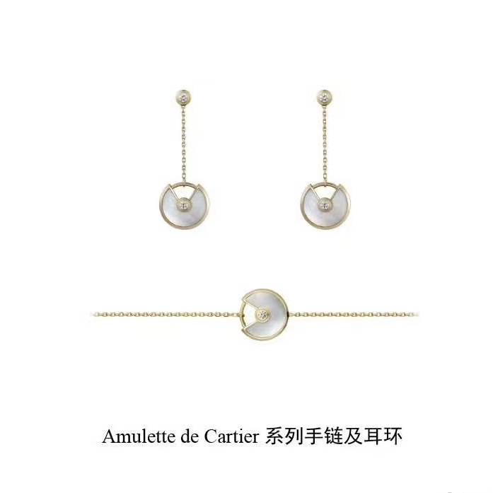 【Amulette de cartier系列卡地亚护身符长款耳钉】Z 28300，购入珠宝类Z开发的，可