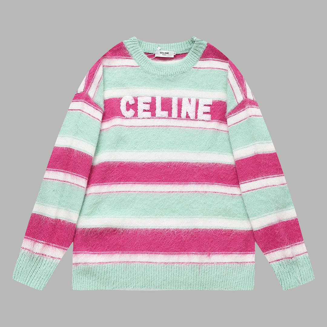 Celine Clothing Sweatshirts Replicas Buy Special
 Splicing Unisex Horsehair Wool