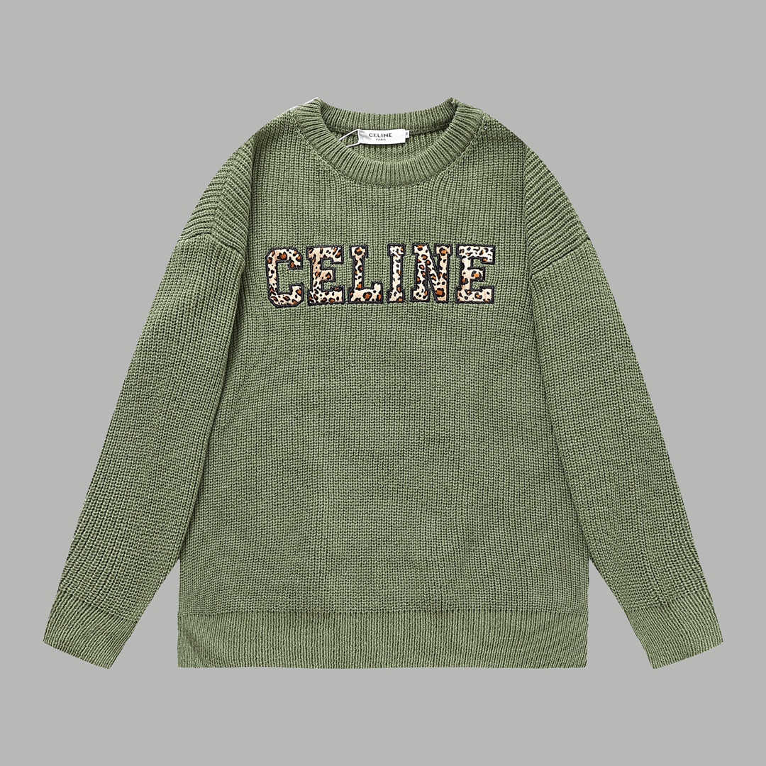 Celine AAAAA+
 Clothing Sweatshirts Leopard Print Unisex Wool