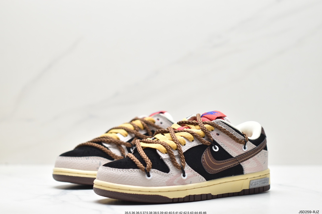 NK SB Dunk Low ”Green/Beige” rope deconstruction style series low-top casual sports skateboard shoes DR9704-200