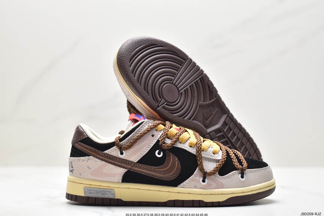 NK SB Dunk Low ”Green/Beige” rope deconstruction style series low-top casual sports skateboard shoes DR9704-200