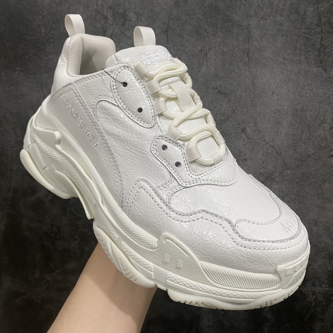 550 【Good版本】Balenciaga Triple S 一代猪皮象牙白 巴黎世家