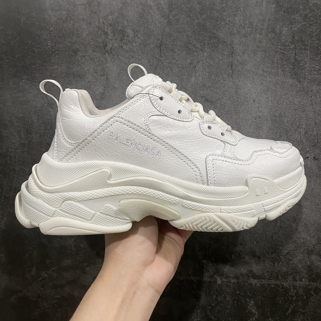 550 【Good版本】Balenciaga Triple S 一代猪皮象牙白 巴黎世家