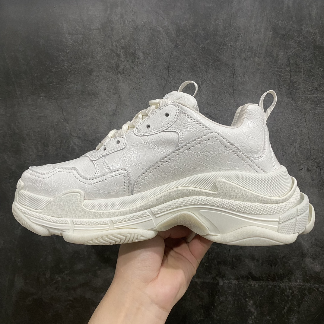 550 【Good版本】Balenciaga Triple S 一代猪皮象牙白 巴黎世家