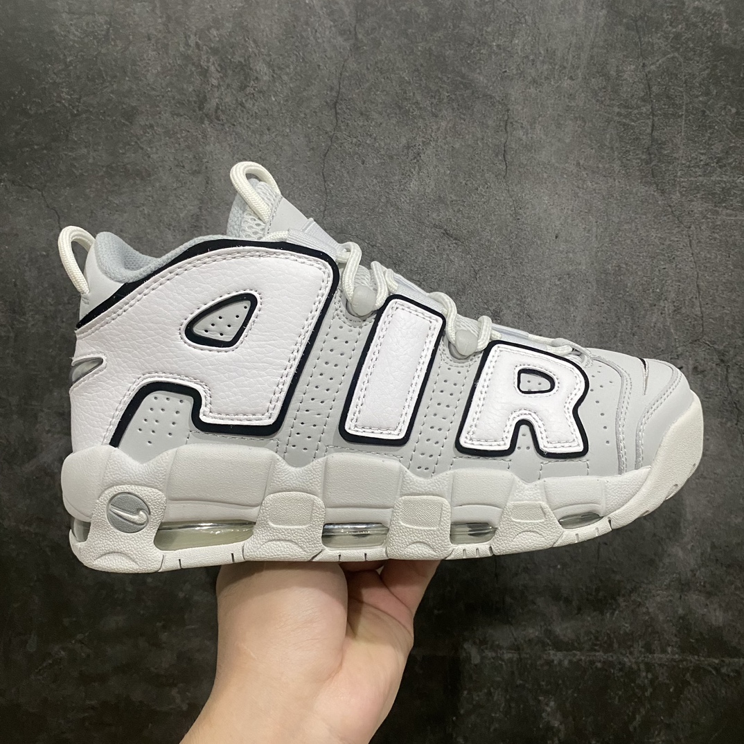 [CK Pure Original] NK Air More Uptempo '96 OG Pippen Big AIR Retro Basketball Shoes Gray and White FB3021-001