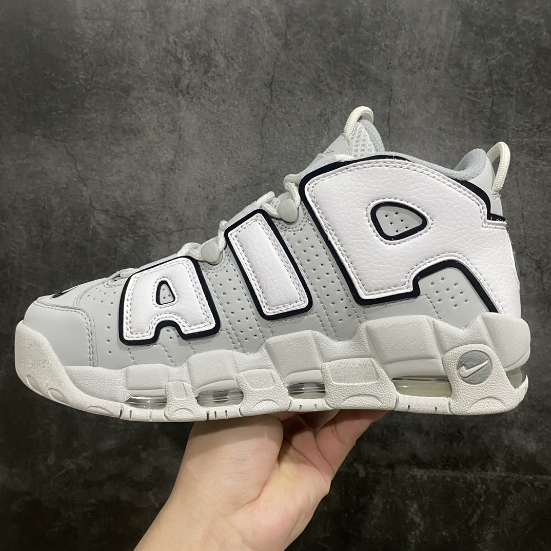 [CK Pure Original] NK Air More Uptempo '96 OG Pippen Big AIR Retro Basketball Shoes Gray and White FB3021-001