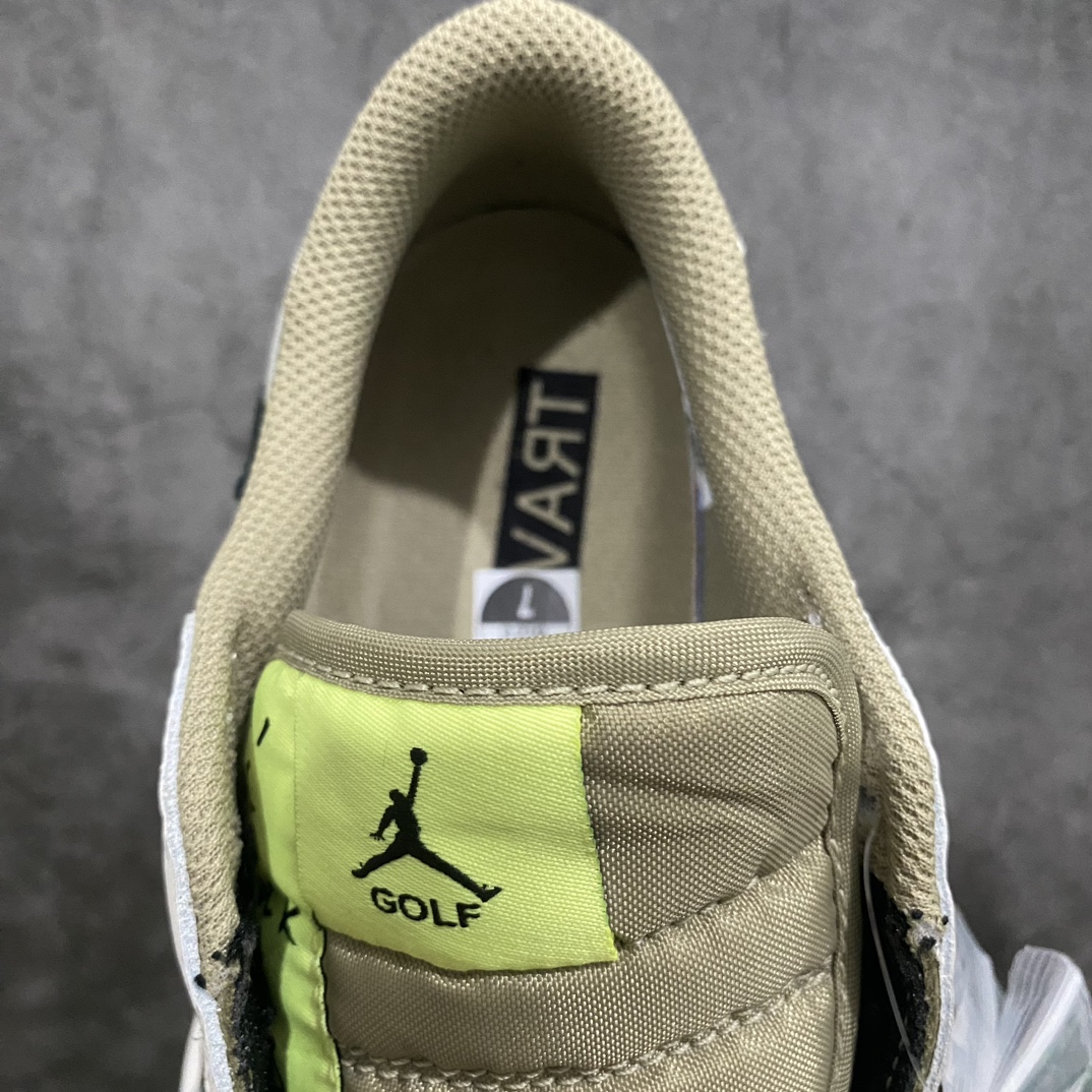 [Channel L Version] Travis Scott x Air Jordan AJ1 Low Golf ”Olive” TS Joint Inverted Hook Golf Low Top 6.0 FZ3124-200