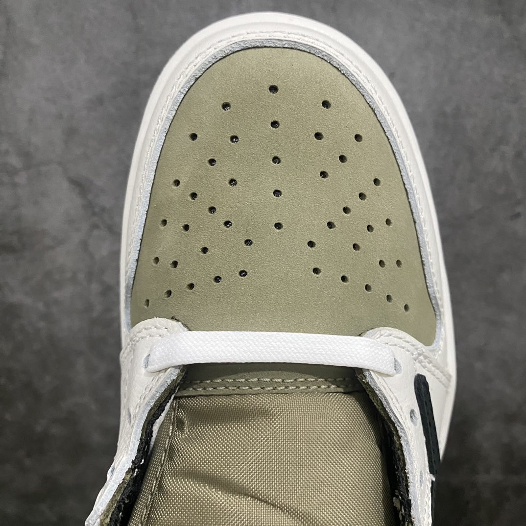 [Channel L Version] Travis Scott x Air Jordan AJ1 Low Golf ”Olive” TS Joint Inverted Hook Golf Low Top 6.0 FZ3124-200