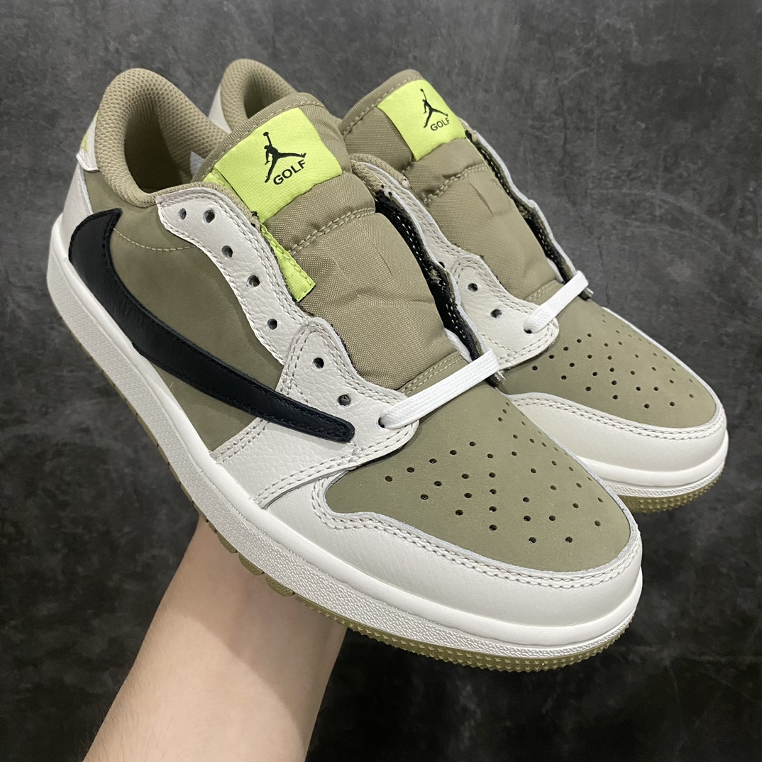 【渠道L版】Travis Scott x Air Jordan AJ1 Low Golf \”Olive\” TS联名倒钩高尔夫低帮6.0 FZ3124-200原盒原配 原厂拉帮工艺 针距密度一致 全新升级网板中底 原楦原纸板开发 后跟弧度收口自然不对折 极致一眼正品既视感 原厂皮料 进口玻璃冲刀皮料裁剪零毛边 承诺百分百一致原鞋 全鞋电脑针车工艺 鞋面清洁度最高QC检验标准 控制溢胶 原厂电绣工艺 鞋标鞋盒、防尘纸  均采购来自原厂SIZE：36 36.5 37.5 38 38.5 39 40 40.5 41 42 42.5 43 44 44.5 45 46 47.5-莆田鞋批发中心