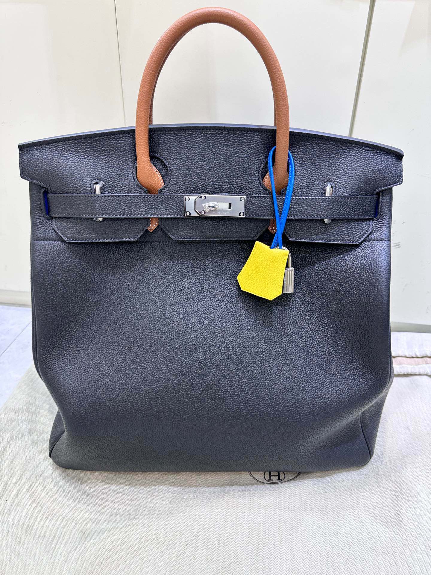 Hermes HAC 40 Birkin Black & Blue Royale & Gold Togo PHW