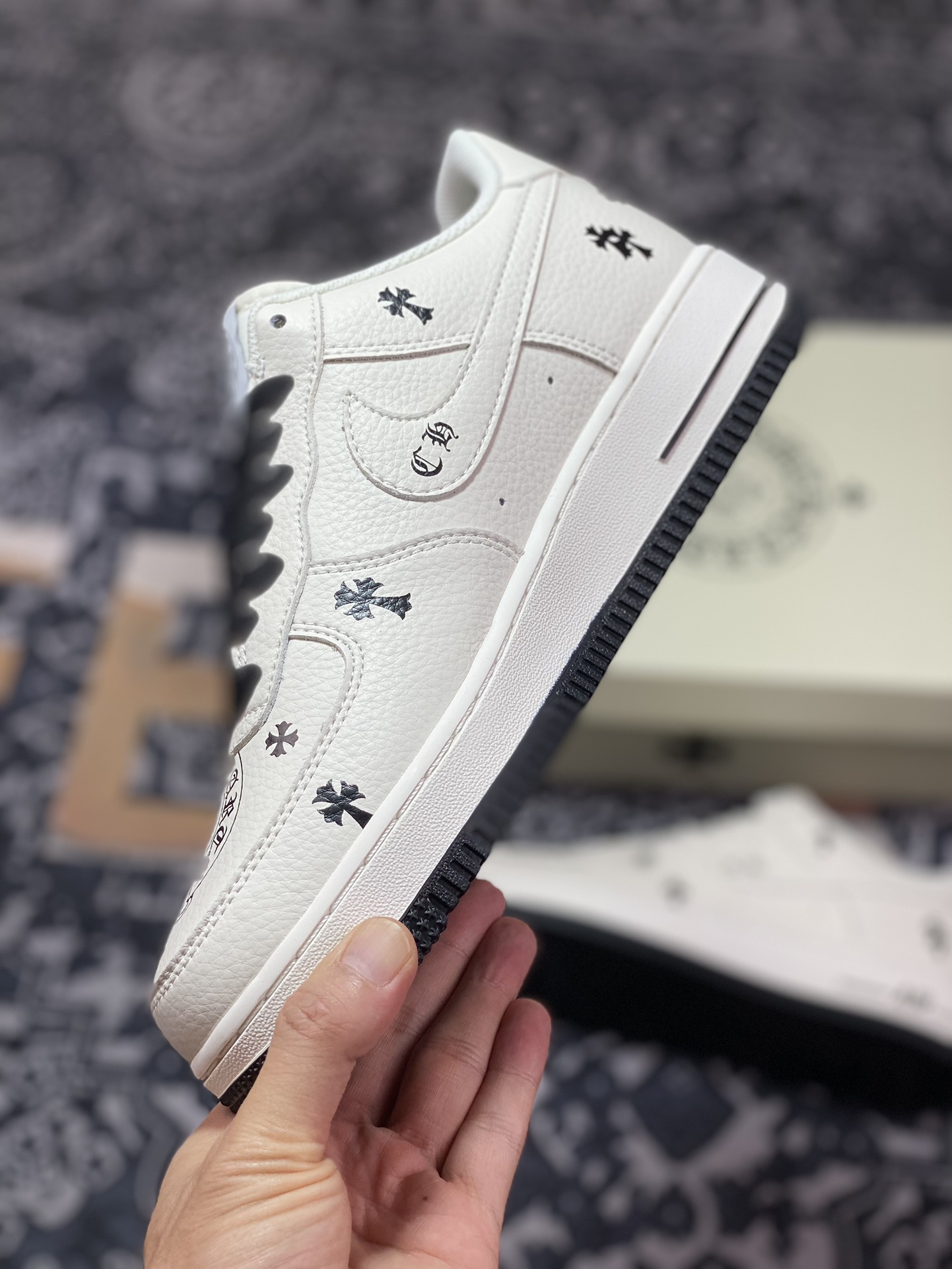 Chrome Hearts x Air Force 1 Low Printed Beige Black KL2307-501