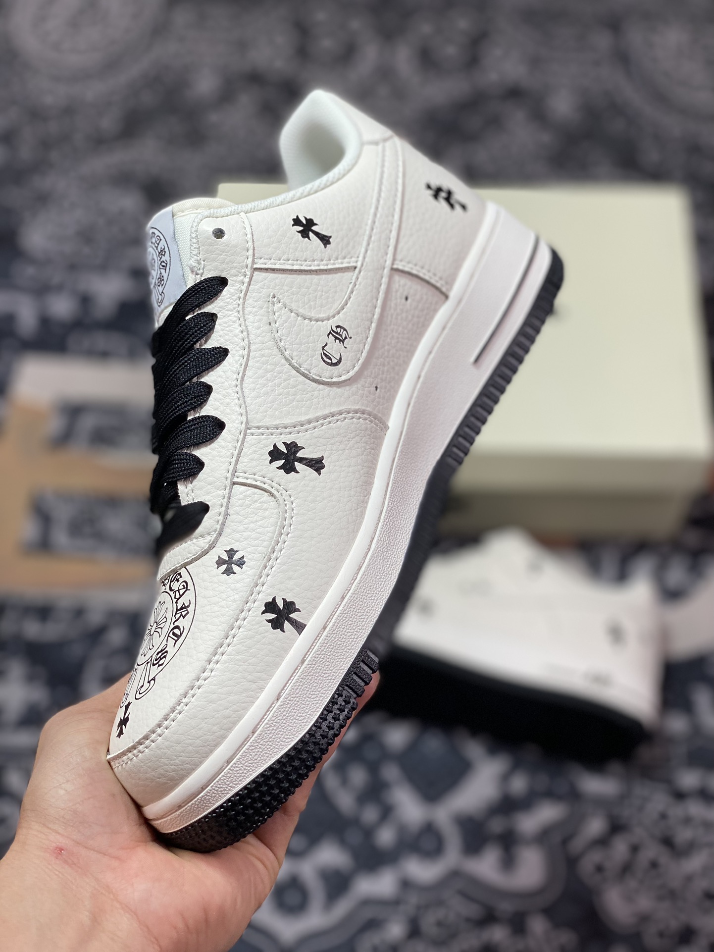 Chrome Hearts x Air Force 1 Low Printed Beige Black KL2307-501