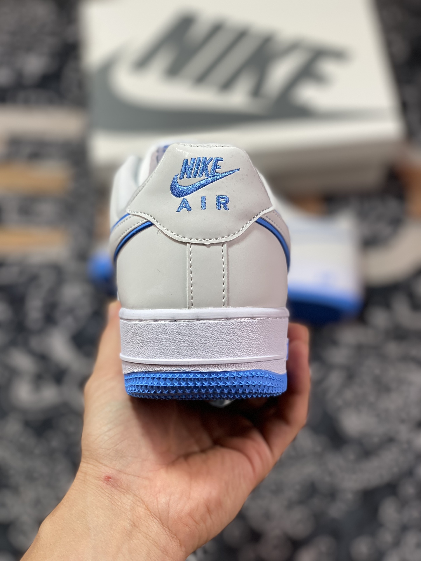 Nike Air Force 1'07 Low ”White/University Blue/Reflection Mini Swoosh” Air Force One Sneakers ”Leather White University Blue Small Swoosh Reflection” YZ8115-005