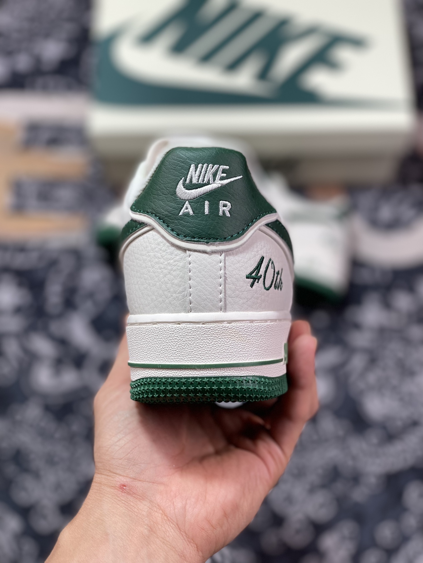 Nike Air Force 1'07 Low ”Beige/Dark Green” Air Force One Sneakers ”Leather Beige Dark Green Overlap Hook” JF1983-558