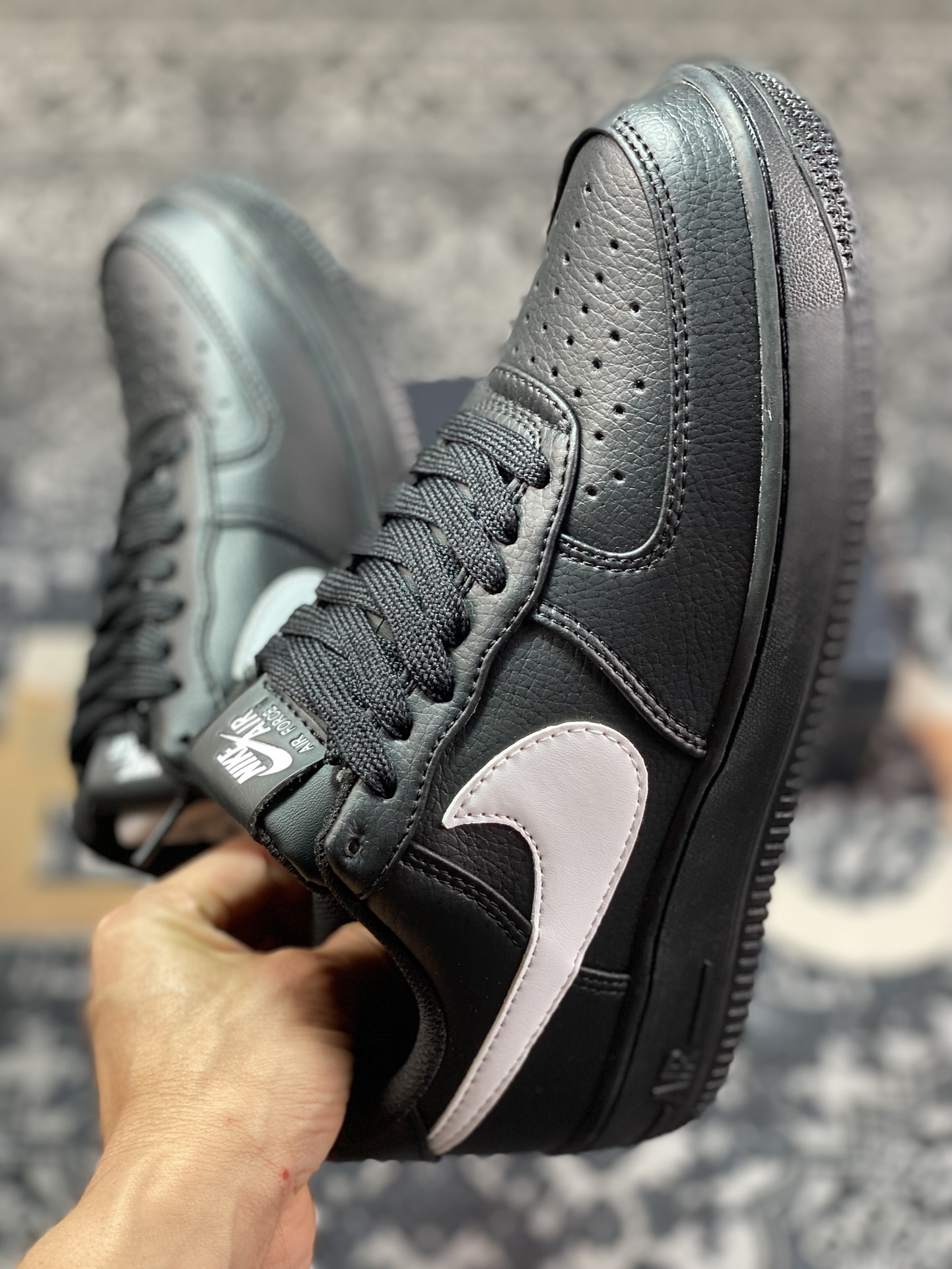 Air Force 1'07 Low black and white wide hook CI9553-001