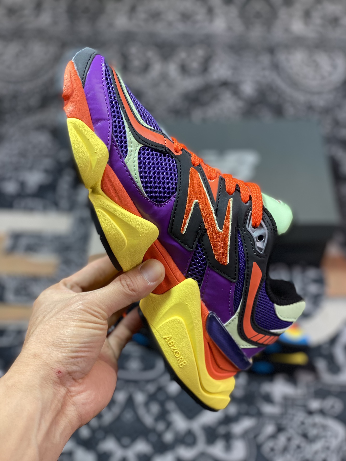 New Balance 9060 Orange Purple Retro Casual Sports Daddy Shoes U9060NBX