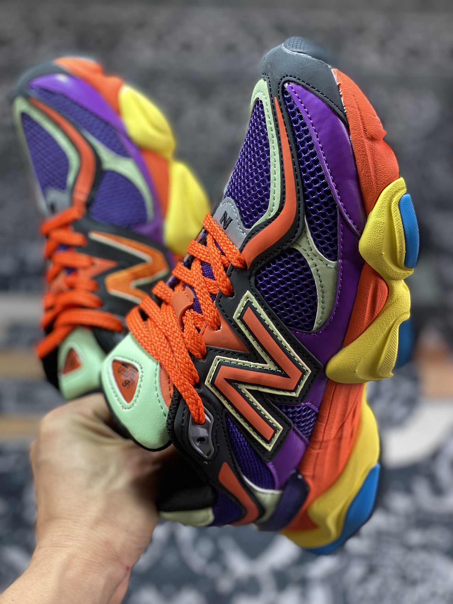 New Balance 9060 Orange Purple Retro Casual Sports Daddy Shoes U9060NBX