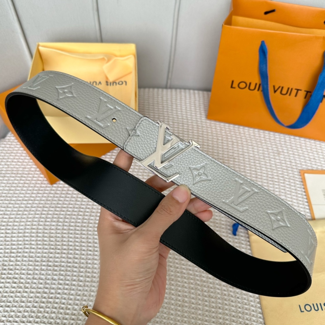 Louis Vuitton Belts Black Men Calfskin Cowhide