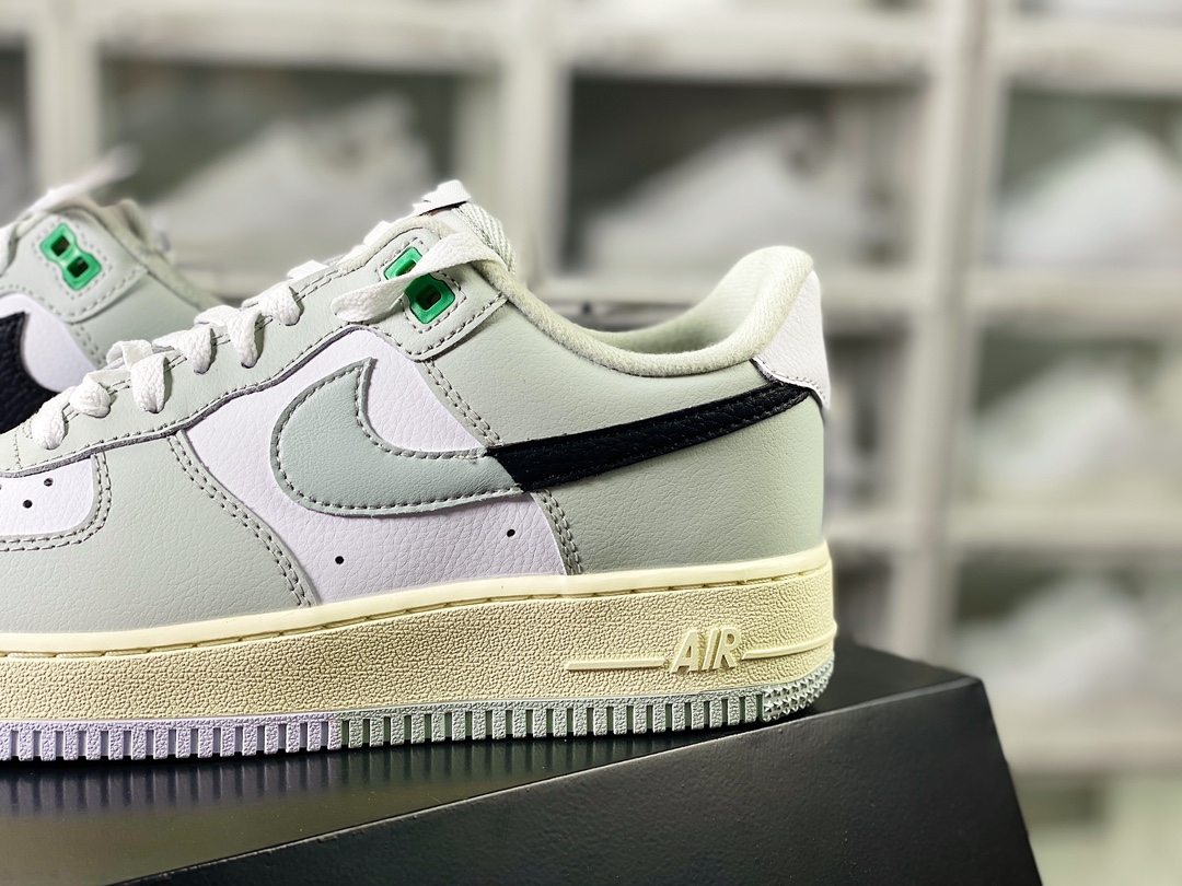 Air Force 1'07 LV8 Low ”Split” Air Force One sneakers ”Splicing light green, white and black hooks” DZ2522-001