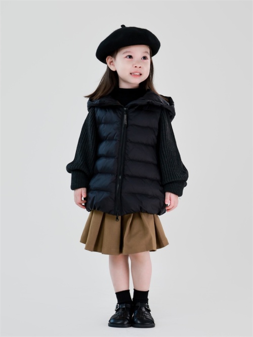 ZILIMARK BC Goose Down Vest for Girls with Knit Sleeves and Hood 1 ZILIMARK BC Goose Down Vest for Girls with Knit Sleeves and Hood