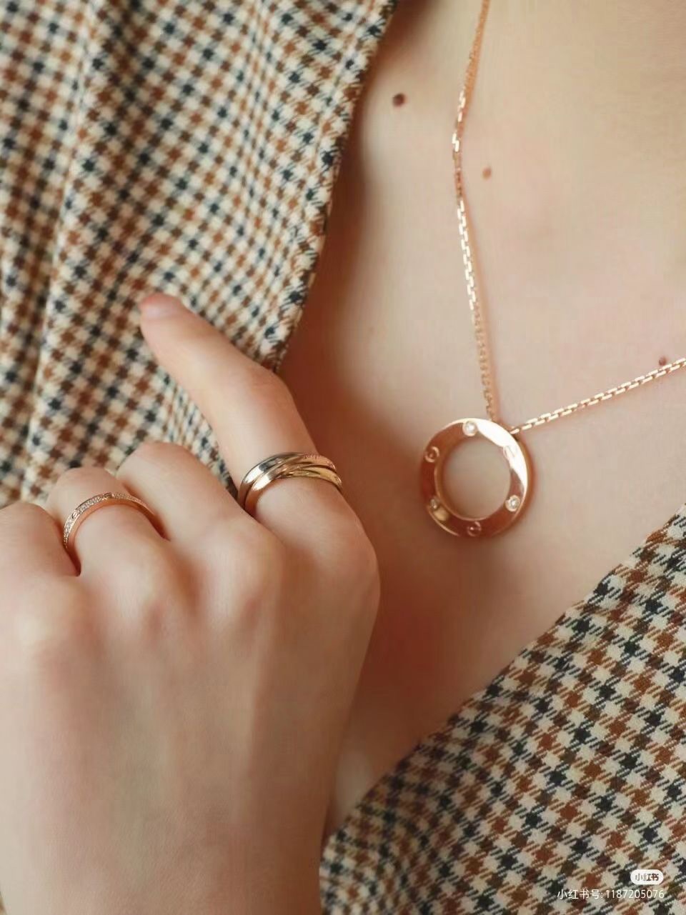 Cartier Cartier/卡地亚 玫瑰金 圆饼锁骨项链