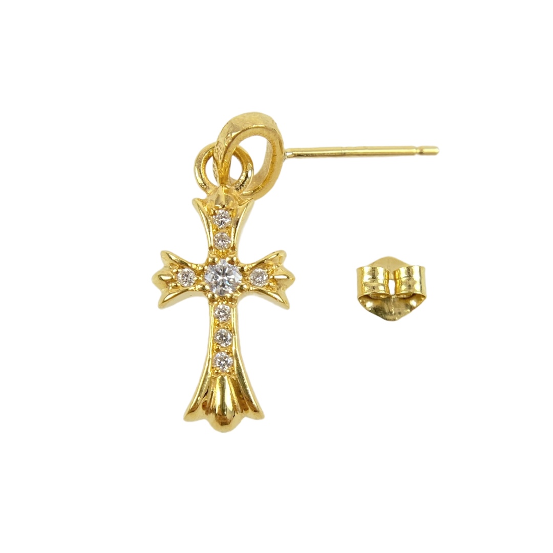 NO:110993,Chrome Hearts 22k gold-plated Babyfat cross earrings, jewelry boutique, chrome hearts, chrome hearts, gold plating19860909Chrome Hearts克罗心 22k镀金 Babyfat 十字耳钉,饰品精品,chrome hearts,chrome hearts,gold plating,Jewelry