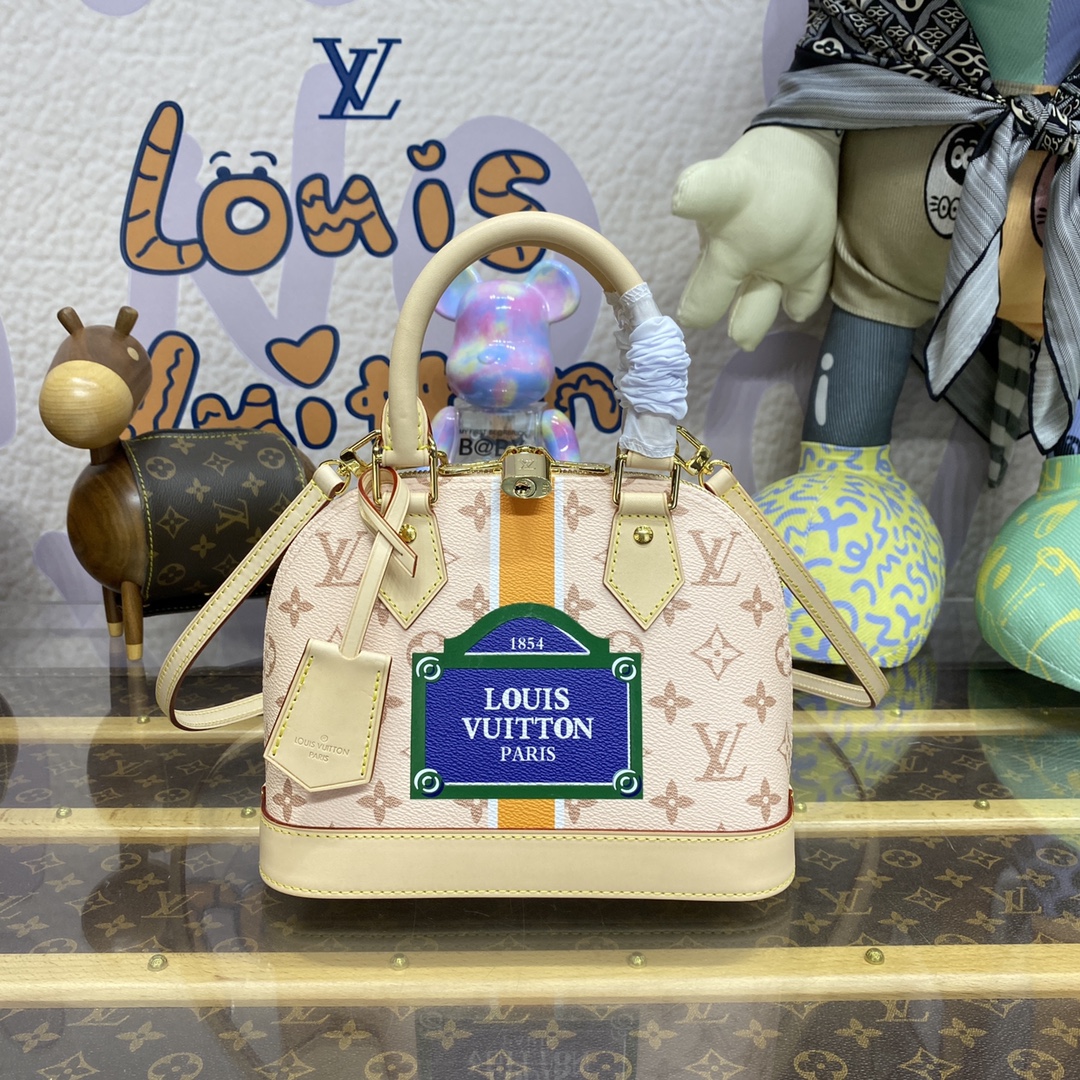 Louis Vuitton LV Alma BB Bags Handbags White Monogram Canvas M23502