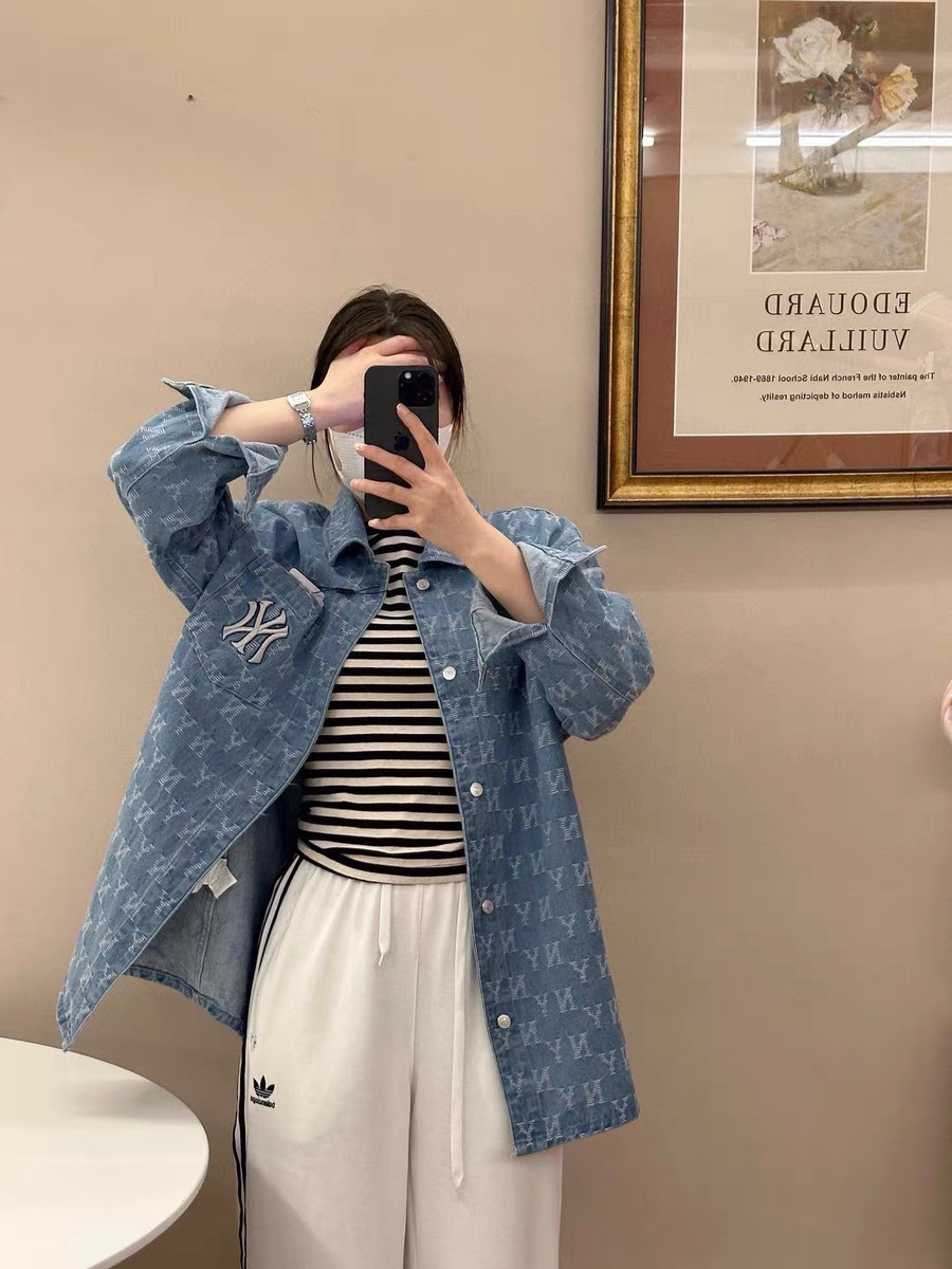 Fashionable Loose-fit Bouquet Jacket with 3D Logo Embroidery – High Quality Cotton Jeans. - 图片 2