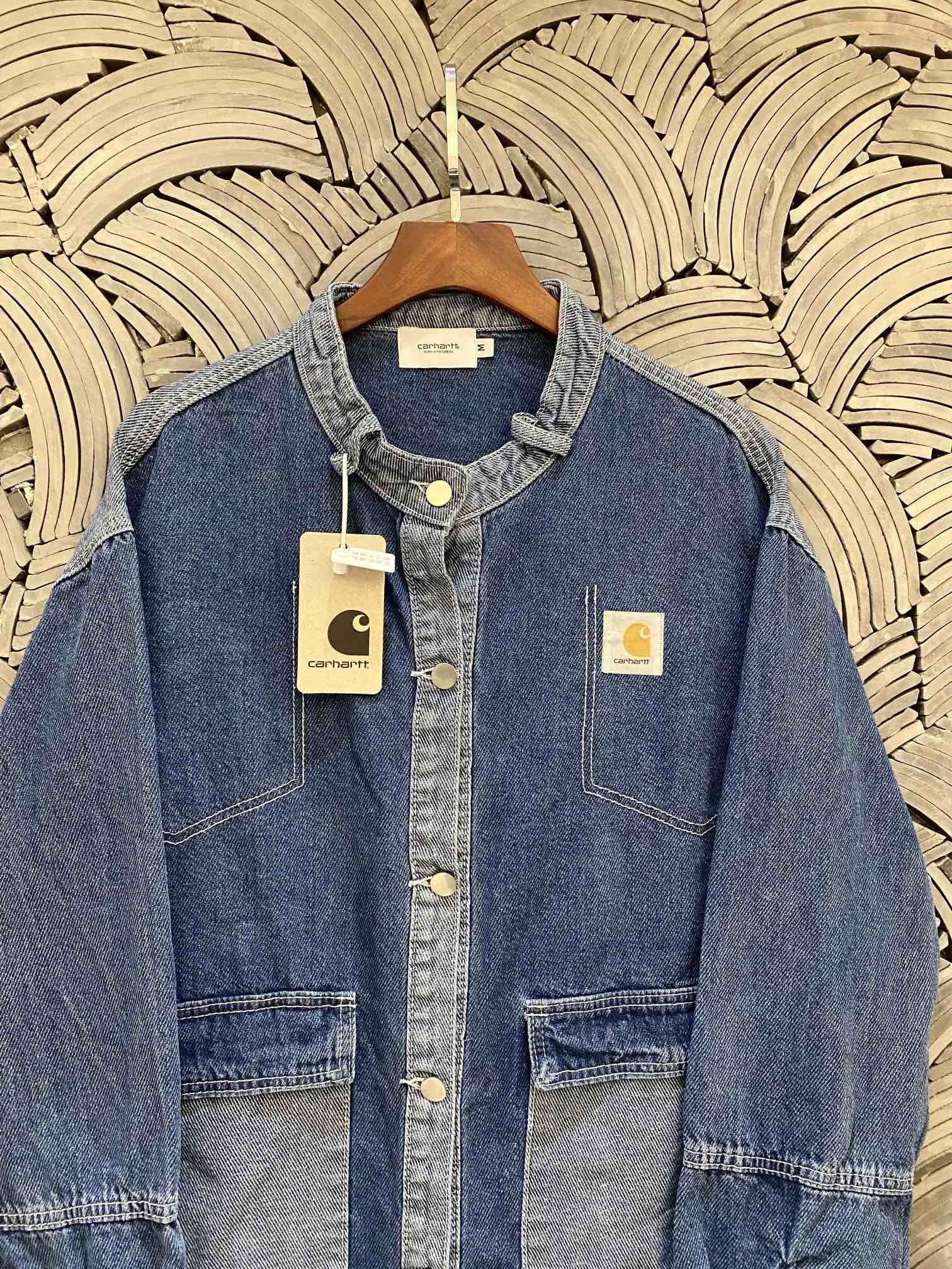 Carhartt Kahart Old Cowboy Coat Couple Embroidery Design Blue Size M-XL Measurements. - 图片 3